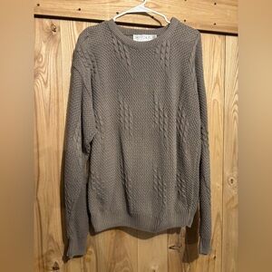 Jantzen Taupe Textured Crewneck Sweater